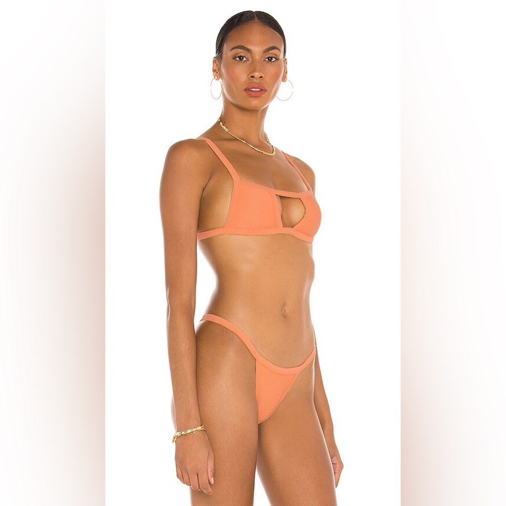 Women's Peach Ribbed Bikini Set - Lovers and Friends Medium NWT REVOLVE